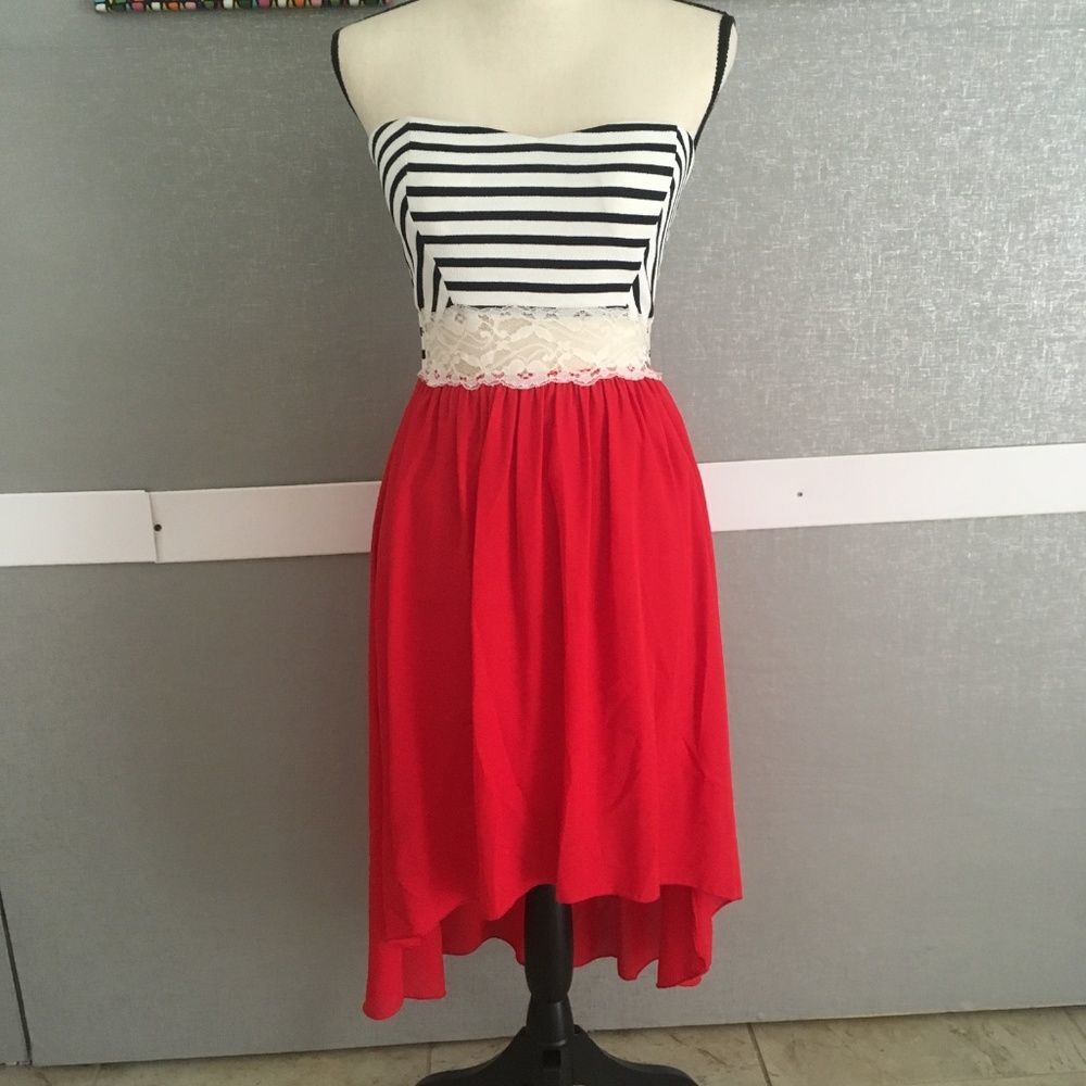 Love J Hi-Low Strapless Dress